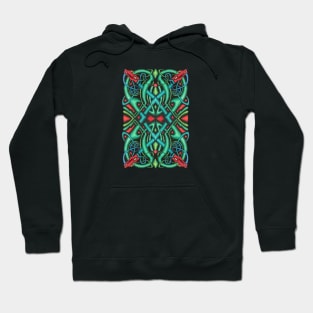 Dragon Head Irish Celtic Knot Jewel Tones Hoodie